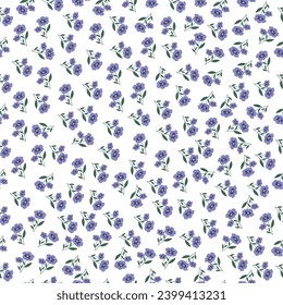 purple seamless flowers pattern. Delicate petals and vibrant blossoms create an artistic and vintage botanical illustration. Perfect for wallpaper, fabric, wrapping paper and more.