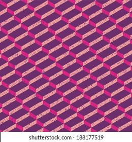 Purple seamless Isometric Rectangular Pattern Vector 