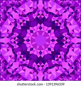 Purple seamless kaleidoscope pattern background - abstract tribal vector wallpaper illustration from triangles