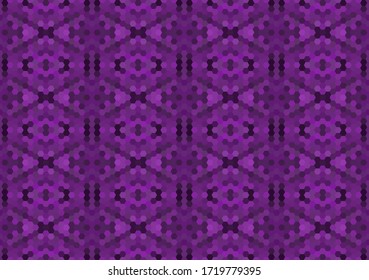 Patrón de mosaico transparente púrpura. Fondo hexagonal abstracto para papel pintado, fondo, banner, plantilla, ilustración, tela y otras aplicaciones. Vector. Violeta.