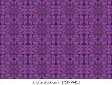 Purple seamless mosaic pattern. Abstract hexagon background for wallpaper, backdrop, banner, template, illustration, fabric and other applications. Vector. Violet.