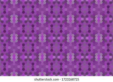 Purple seamless mosaic pattern. Abstract hexagon background for wallpaper, backdrop, banner, template, illustration, fabric and other applications. Vector. Violet.