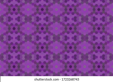 Purple seamless mosaic pattern. Abstract hexagon background for wallpaper, backdrop, banner, template, illustration, fabric and other applications. Vector. Violet.