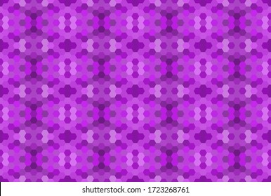 Violett nahtloses Mosaikmuster. Abstrakter sechseckiger Hintergrund für Tapete, Hintergrund, Banner, Vorlage, Illustration, Stoff und andere Anwendungen. Vektorgrafik. Violett.