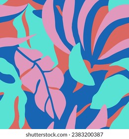 Purple Seamless Nature Modern Textile Texture. Pastel Endless Classic Blossom Surface, Seamless Wallpaper. Vibrant Repetitive Fashion Tree Shape Pattern. 