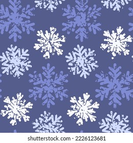 Purple seamless pattern christmas decoration for design. New year winter event, christmas snowflake vector illustration