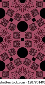 purple seamless pattern, geometric ornament,