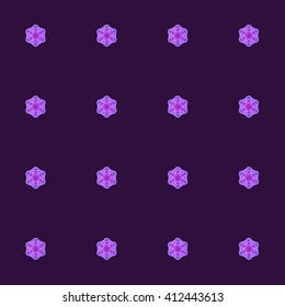 Purple Seamless Pattern with Lilac Roses. Vector
