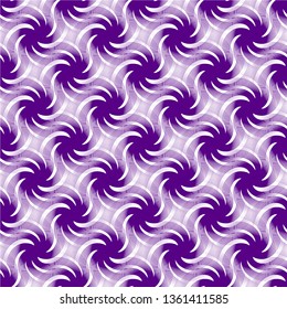 Purple seamless pattern on dark background. Twisted green pattern. Abstract vector image.