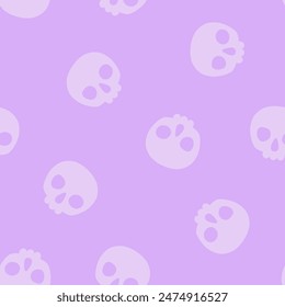 Purple seamless pattern with skulls