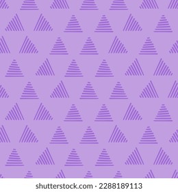 Purple seamless pattern with triangles