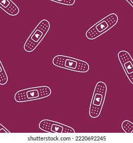 Purple Seamless Pattern With White Band Aid