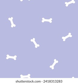 Purple seamless pattern with white bones