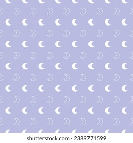 Purple seamless pattern with white moon