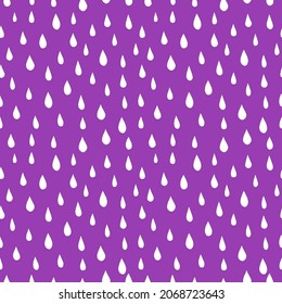 Purple seamless pattern with white raindrops.