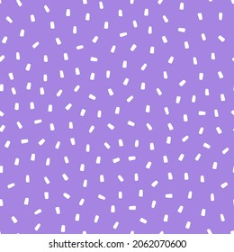 Purple seamless pattern with white sprinkles background.