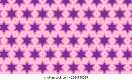 Purple Seamless Stars Pattern Vector
