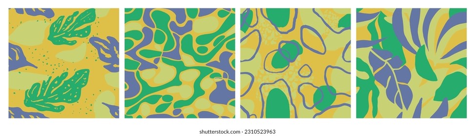 Purple Seamless Summer Palm Scribble Backdrop. Gradient Continuous Doodle Flora Ornament, Seamless Pattern. Black Repetitive Fashion Jungle Element Art. 