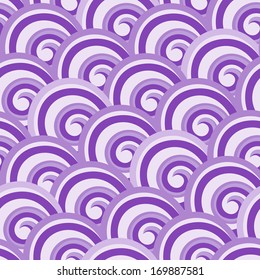 Purple seamless swirl pattern. It can be repeated or tiled without any visible seams
