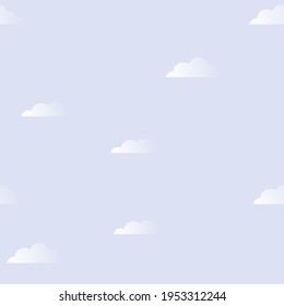Purple seamless wallpaper with fluffy clouds. Vector illustration.