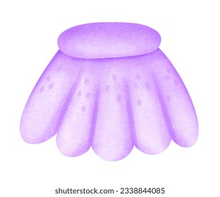 Purple seashell. Marine life. Flat cartoon style vector illustration isolated on white background.