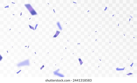 Purple serpentine, bright festive candies. Falling shiny purple confetti. Bright festive tinsel. Holiday design elements for web banner, poster, flyer, invitation. Vector