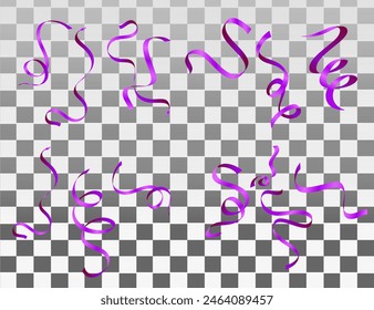 Purple serpentine on transparent background. Festive vector illustration.