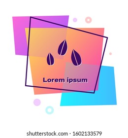 Purple Sesame seeds icon isolated on white background. Color rectangle button. Vector Illustration
