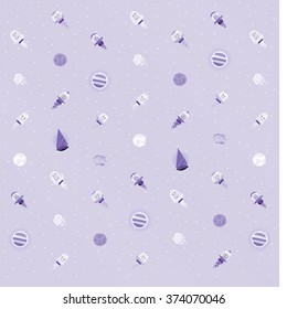 purple set of hand-drawn cartoon aliens in spaceships