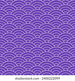 Purple shade of Japanese wave pattern background. Japanese seamless pattern vector. Waves background illustration. for clothing, wrapping paper, backdrop, background, gift card.