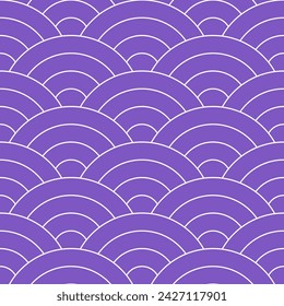 Purple shade of Japanese wave pattern background. Japanese seamless pattern vector. Waves background illustration. for clothing, wrapping paper, backdrop, background, gift card.