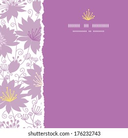 Purple shadow florals square torn frame seamless pattern background