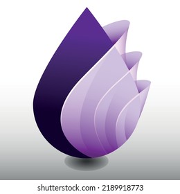 purple shape with petals can be a logo