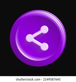Purple Share Net Icon. Round Isolated Element. Vector illustration