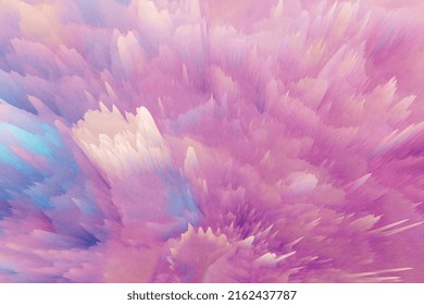 Purple sharp texture. Frozen lava 3d render illustration. Abstract motion background design