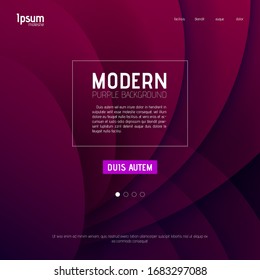 Purple sherry abstract background design for Landing page site. Gradient shapes composition. Futuristic design for posters, banners or cards to.