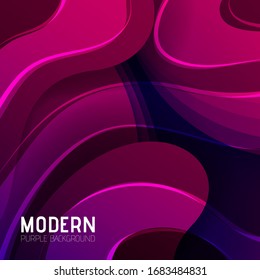 Violett-braunes abstraktes Hintergrunddesign. Farbige Formen Zusammensetzung. Futuristisches Design für Poster, Banner oder Karten an.