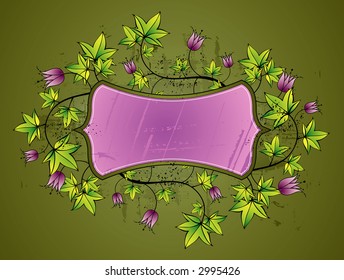 purple  shield and lovely floral elements