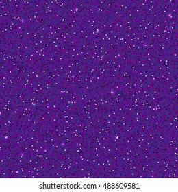 Purple shimmer background imitation violet dust with shiny ultramarine and indigo grains. Glittering sequins. Abstract  glitter pattern design of round particles. Shining  confetti.