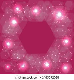 Purple Shine Background Hexagonal Overlay
