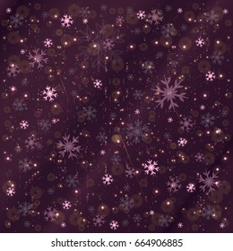 Purple shine background with snowflakes