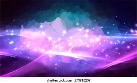 Purple shine brush strokes background. Vector version