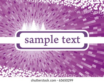 Purple shine Christmas Background with Christmas elements and frame for your text. Vector