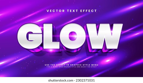 Purple shine editable text style effect. Vector text effect with glowing luxury concept.