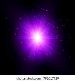 Purple Shine Starburst - Vector Radiant Star Rays
