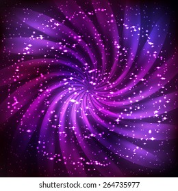 Purple shining cosmic neon light twirl