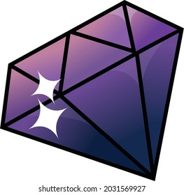 Purple Shining Diamond Vector Illustration 