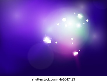 Purple shiny abstract background. Blurred light vector template. Magic layout