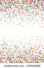 Purple Shiny Dot Illustration. Fun Circle Confetti Background. Pink Star Decoration.