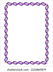 Purple shiny rectangular border with white background. Simple light and dark gradient frame